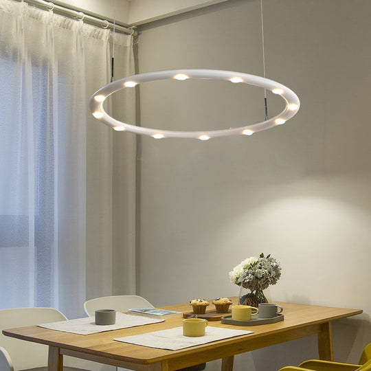 Modern Acrylic Led Ring Chandelier Light - 1/2 Tiers Black/White Warm/White For Bedroom White / 1