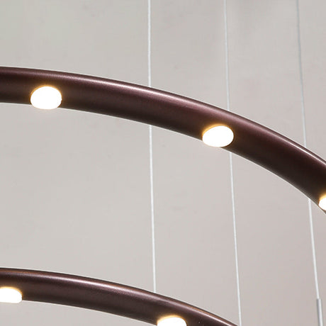 Modern Acrylic 1/2-Tier Led Ring Chandelier Light In Black/White For Bedroom: Warm/White Lighting