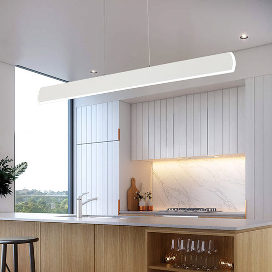 Sleek Acrylic White Led Pendant Light For Dining Room – 31.5’/39’ Wide