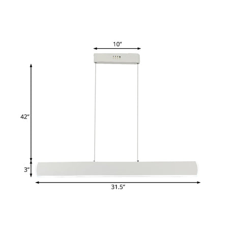 Sleek Acrylic White Led Pendant Light For Dining Room – 31.5’/39’ Wide