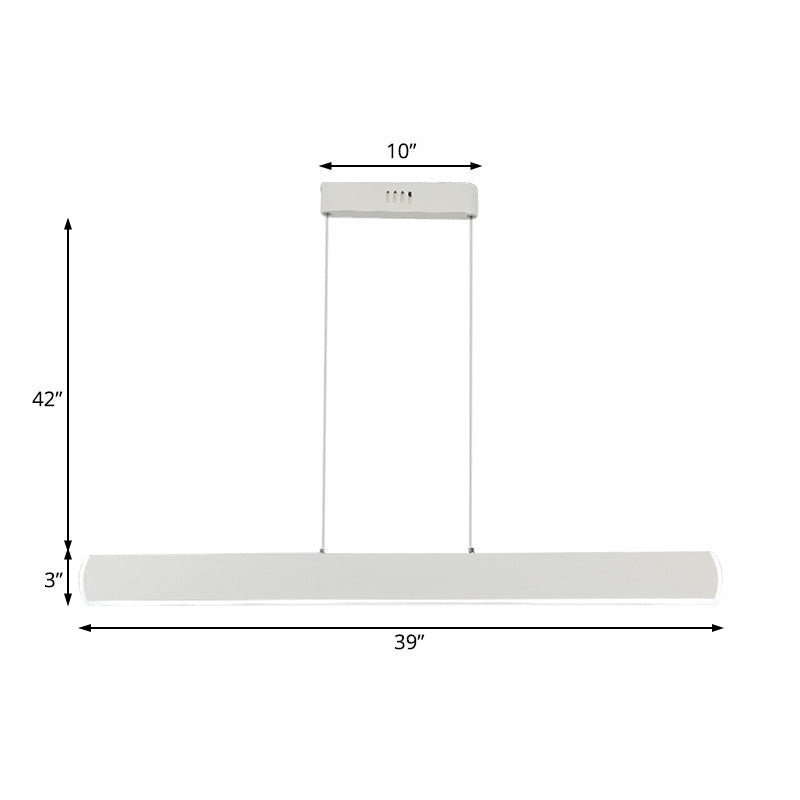 Sleek Acrylic White Led Pendant Light For Dining Room – 31.5’/39’ Wide