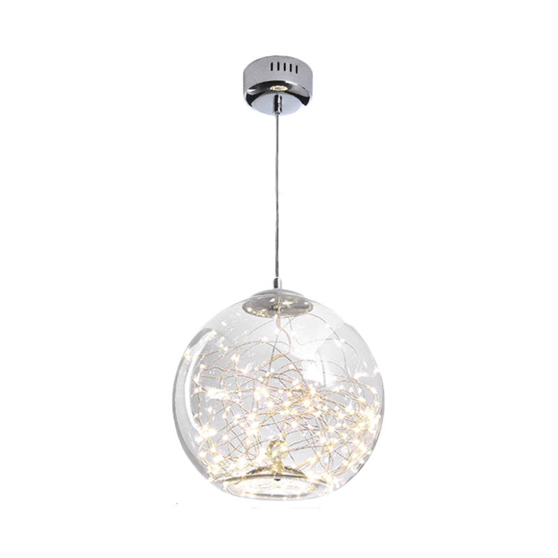 Contemporary Led Pendant Light With Amber/Smoke Grey Glass Globe/Cylinder/Oval - Ideal For Living