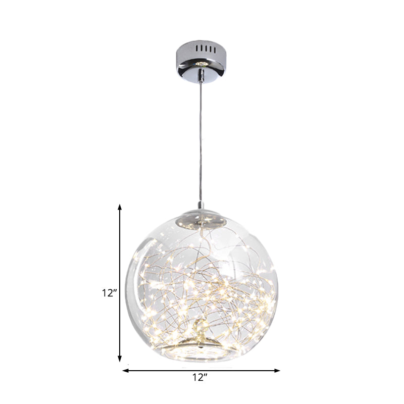 Contemporary Led Pendant Light With Amber/Smoke Grey Glass Globe/Cylinder/Oval - Ideal For Living