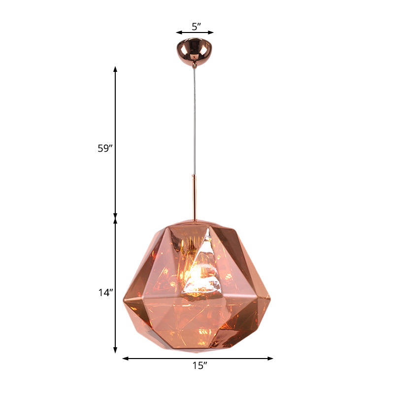 Contemporary 1-Light Pendant Lamp – Acrylic Shade In Black/Silver/Blue Diamond Ceiling Hanging Light