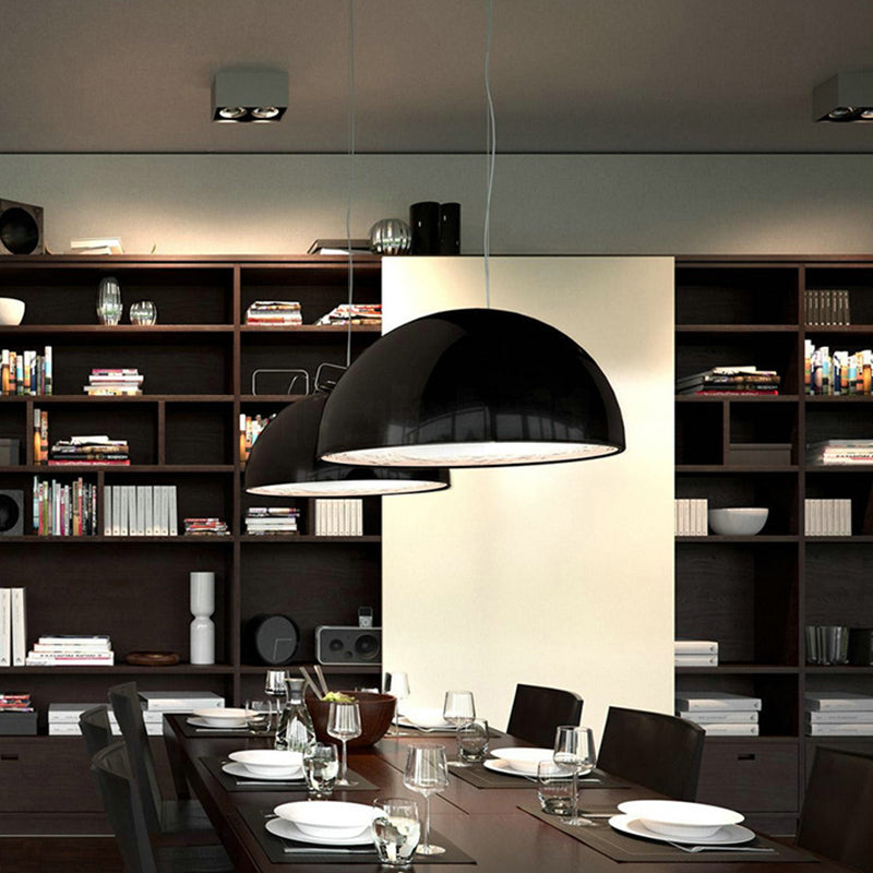 Modern Dome Pendant Lamp With Flower Pattern And Metallic Finish - Available In 3 Sizes