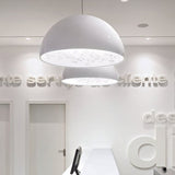 Modern Dome Pendant Lamp With Flower Pattern And Metallic Finish - Available In 3 Sizes