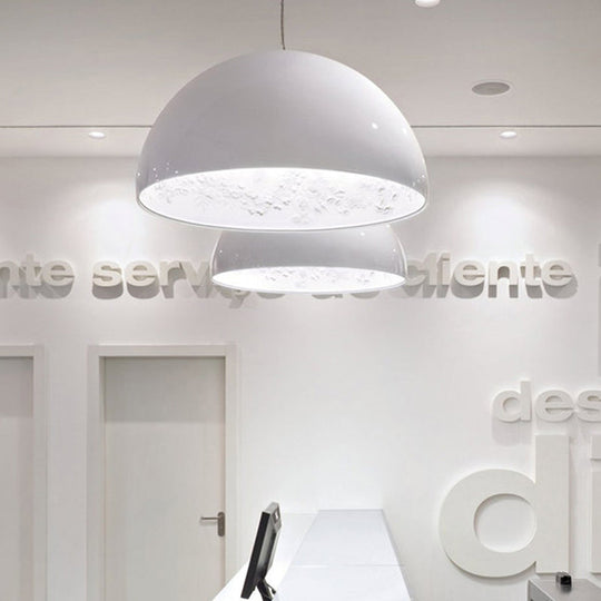 Modern Dome Pendant Lamp With Flower Pattern And Metallic Finish - Available In 3 Sizes