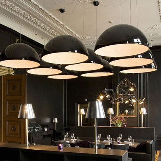 Modern Dome Pendant Lamp With Flower Pattern And Metallic Finish - Available In 3 Sizes