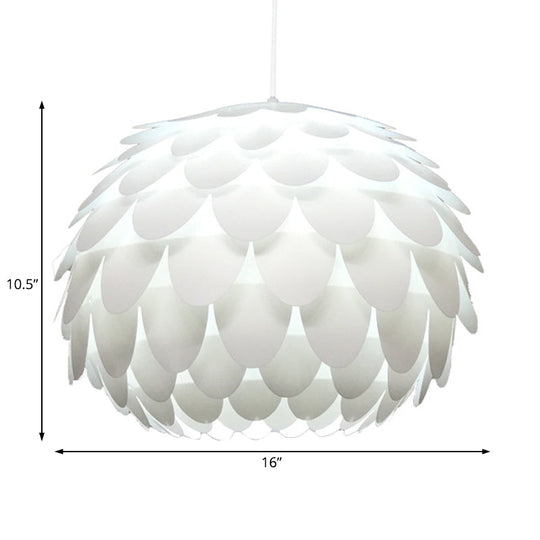 Squama Pendant Light - Arc Deco Plastic Ceiling For Bedroom 1 White 12’/16’ Wide