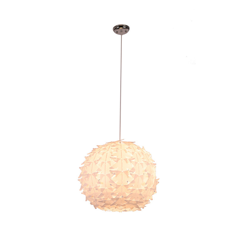 Modern White Globe Pendant Light: Acrylic Ceiling Lamp For Dining Room