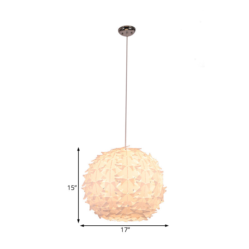 Modern White Globe Pendant Light: Acrylic Ceiling Lamp For Dining Room