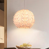 Modern White Globe Pendant Light: Acrylic Ceiling Lamp For Dining Room