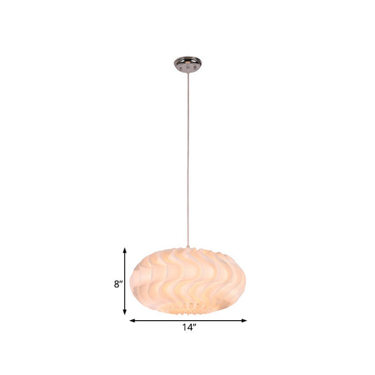 Simple Style Acrylic Meringue Pendant Light - 1 White Ceiling 14’/16’/19.5’ Wide