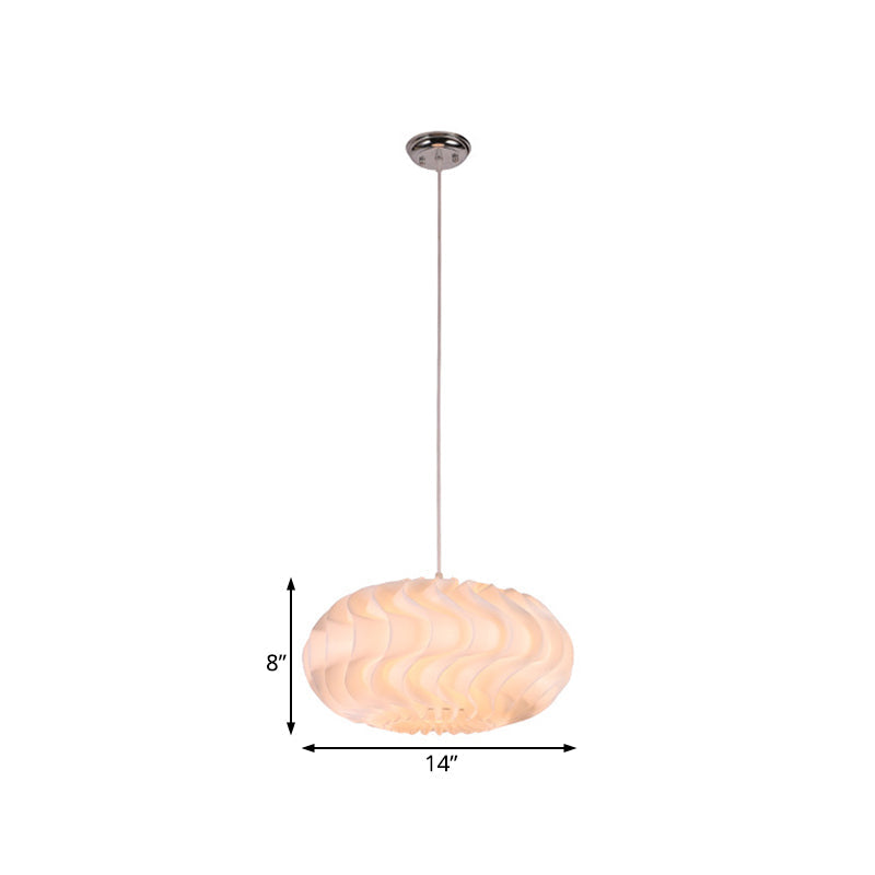 Modern Acrylic Meringue Pendant Light - Simple White Ceiling Lamp 14/16/19.5 Wide