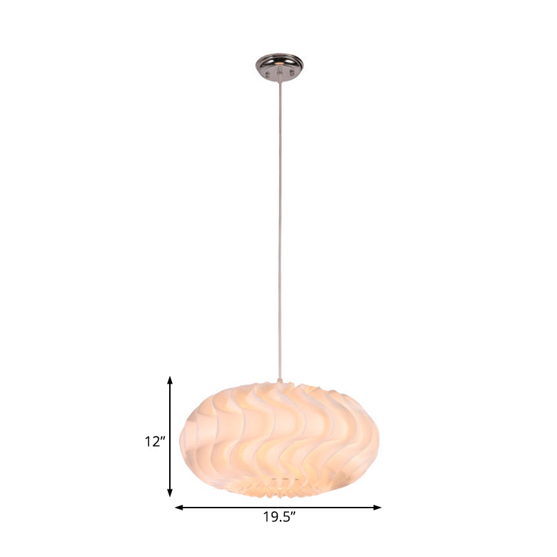 Simple Style Acrylic Meringue Pendant Light - 1 White Ceiling 14’/16’/19.5’ Wide