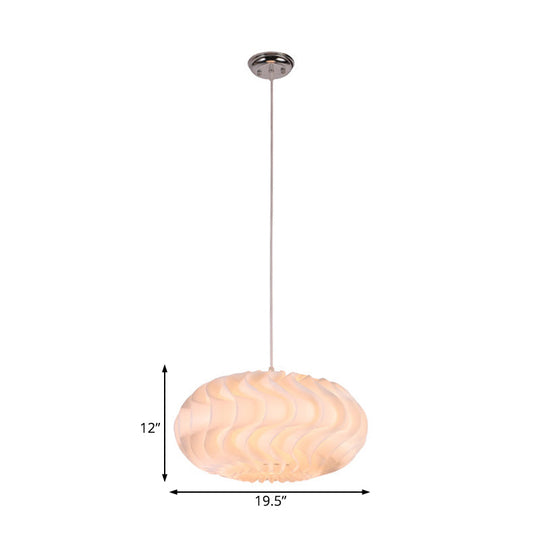 Simple Style Acrylic Meringue Pendant Light - 1 White Ceiling 14’/16’/19.5’ Wide