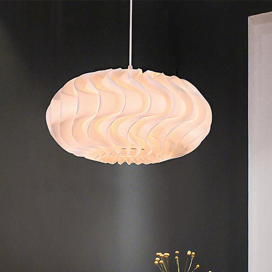 Simple Style Acrylic Meringue Pendant Light - 1 White Ceiling 14’/16’/19.5’ Wide