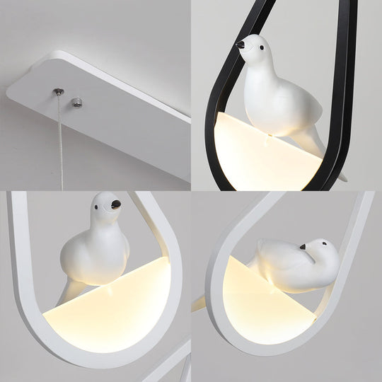 Waterdrop Acrylic Hanging Lamp: 1/2/3 Lights | Black/White Warm/White Light Dining Room Pendant