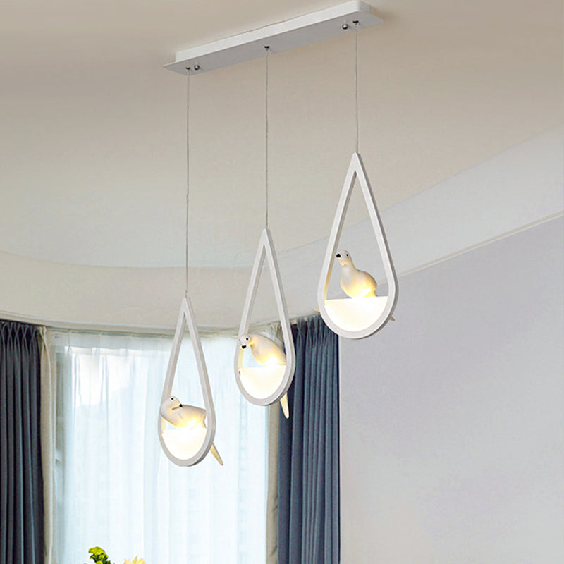 Waterdrop Acrylic Hanging Lamp: 1/2/3 Lights | Black/White Warm/White Light Dining Room Pendant