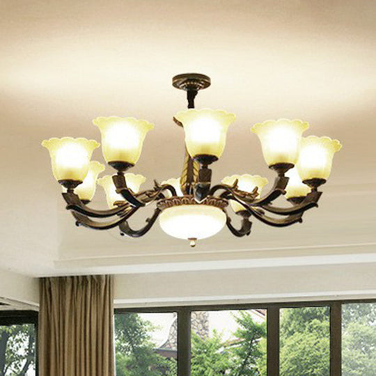 Vintage Gold-Black Chandelier Pendant Light For Dining Room Decor 11 /