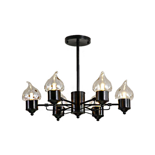 Cylindrical Glass Pendant Chandelier With Industrial 3/6 Lights - Ideal For Living Room Includes
