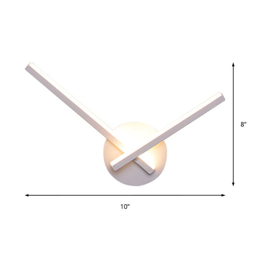 Minimalist Led Wall Sconce In Warm/White Light With Linear Acrylic Design Black/White