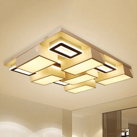 21.5’/29.5’ Modern Acrylic Led Flush Ceiling Light For Living Room In Warm/White/Natural White
