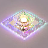 Modern Clear Crystal Led Flush Mount Ceiling Light For Entryway