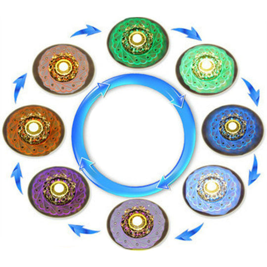 Sleek Crystal Flush Mount Ceiling Light With Led Flower Design For Entryway Clear / 3W 7 Color