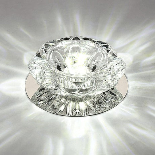 Blossom Crystal Flush Mount Led Ceiling Light For Entryway
