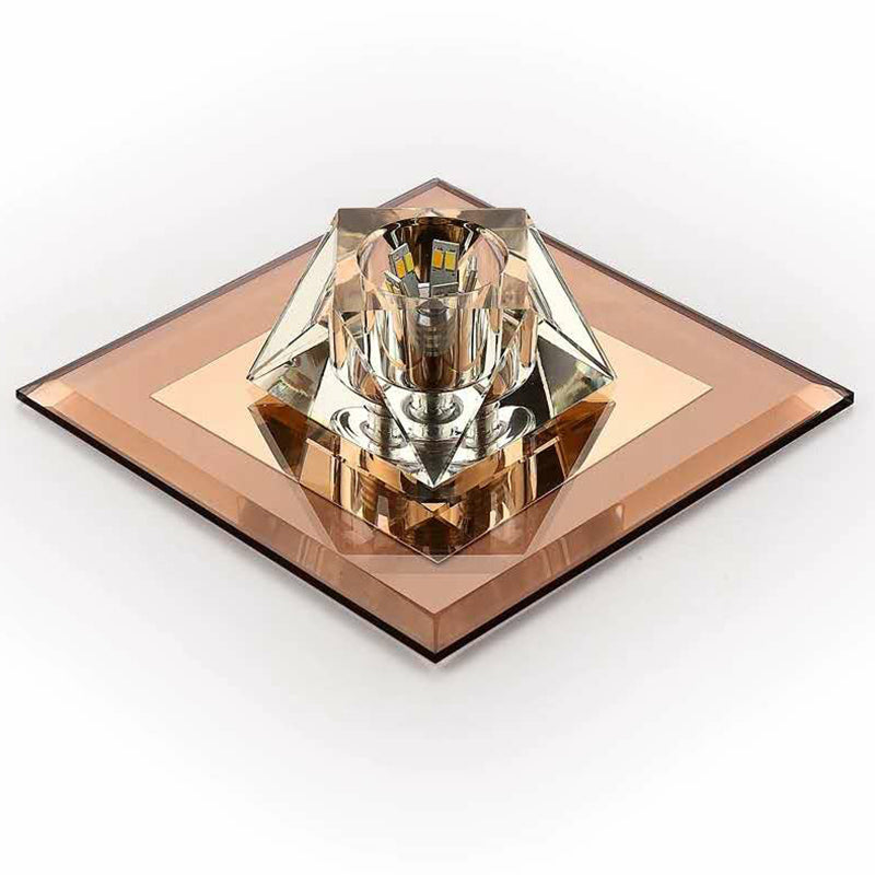 Crystal Gem Led Ceiling Light For Foyers And Hallways - Simple Stylish Flush Mount