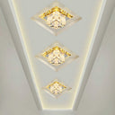 Contemporary Clear Led Cube Ceiling Light - Crystal Flush Mount Fixture / 3W Warm
