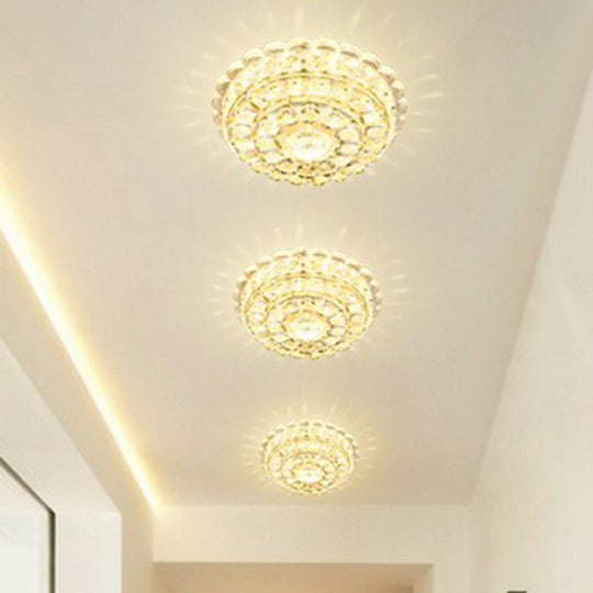 Artistic Crystal Led Flush Ceiling Light For Entryway Clear / 8’ Yellow