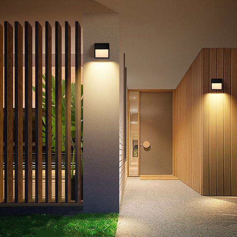 Minimalistic Acrylic Wall Sconce Lamp With Geometric Shade And Led Lighting In Black