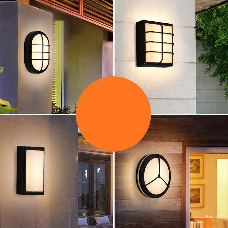 Minimalistic Acrylic Wall Sconce Lamp With Geometric Shade And Led Lighting In Black