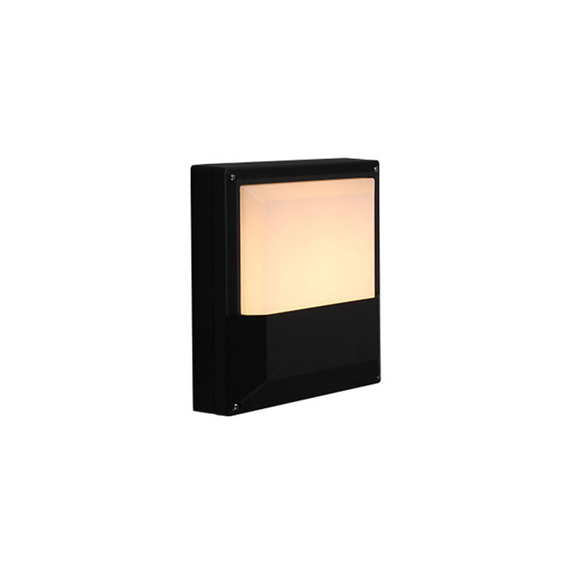 Minimalistic Acrylic Wall Sconce Lamp With Geometric Shade And Led Lighting In Black / Small D