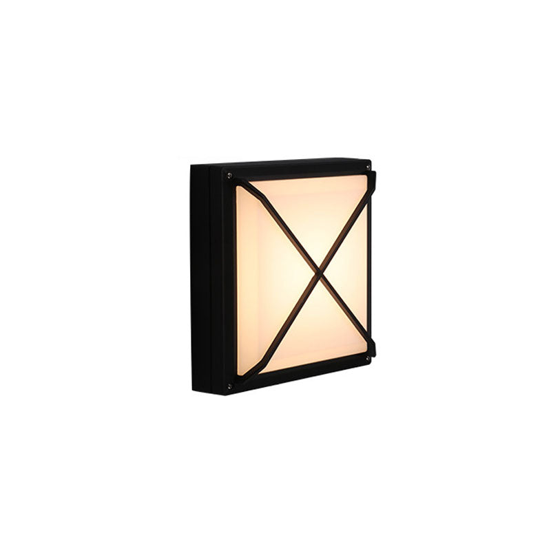 Minimalistic Acrylic Wall Sconce Lamp With Geometric Shade And Led Lighting In Black / Large A