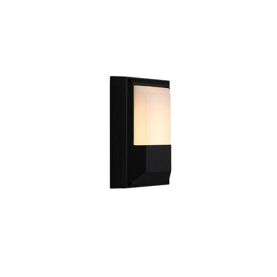 Minimalistic Acrylic Wall Sconce Lamp With Geometric Shade And Led Lighting In Black / Small F