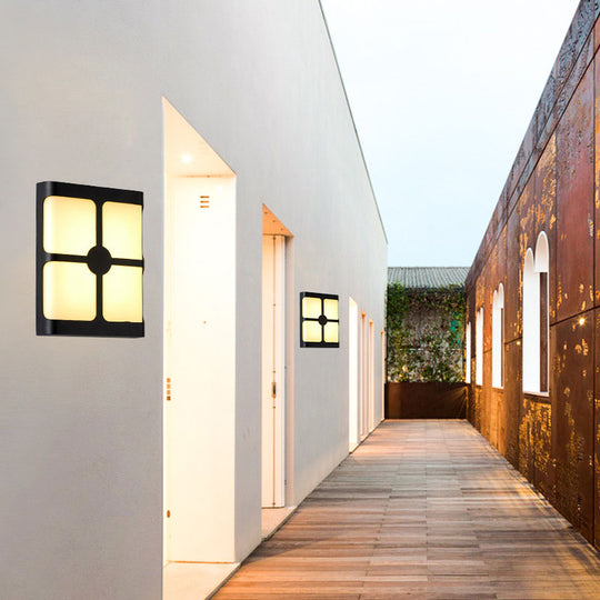 Minimalist Black Geometrical Acrylic Wall Sconce Light With Led For Courtyard / Warm B