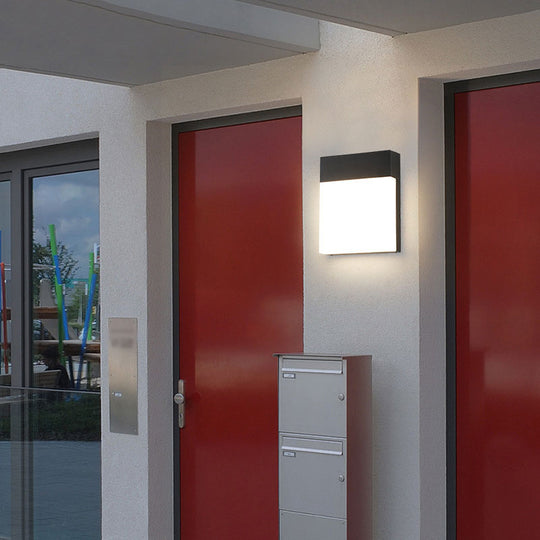 Modern Led Outdoor Wall Light - Black Rectangle Sconce Lighting Fixture
