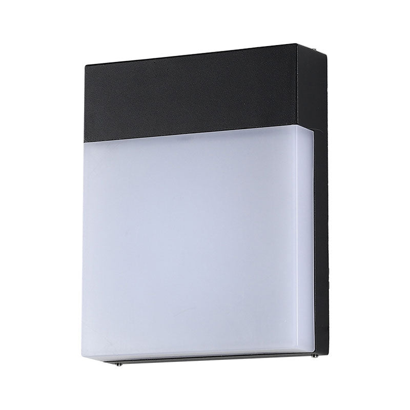 Modern Led Outdoor Wall Light - Black Rectangle Sconce Lighting Fixture