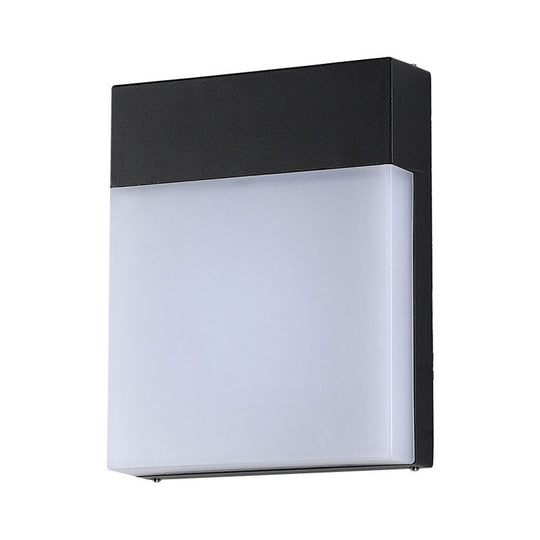 Modern Led Outdoor Wall Light - Black Rectangle Sconce Lighting Fixture
