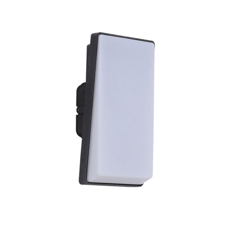 Rectangular Minimalistic Led Wall Sconce With Acrylic Shade Metallic Balcony Lighting (Black)