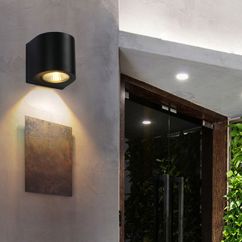 Modern Black Metal Pipe Led Wall Sconce For Courtyard Lighting / White B