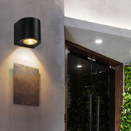 Modern Black Metal Pipe Led Wall Sconce For Courtyard Lighting / White B
