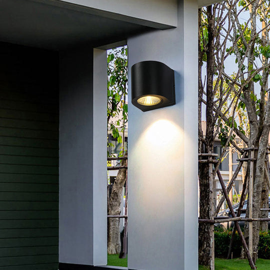 Modern Black Metal Pipe Led Wall Sconce For Courtyard Lighting