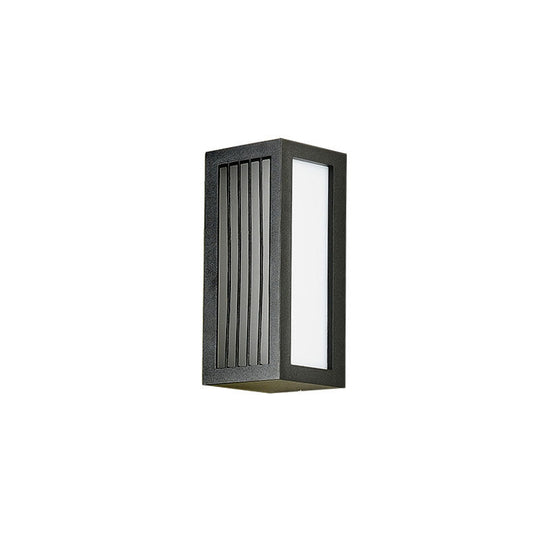 Black Textured Led Wall Mounted Light - Simple Metallic Sconce Lighting For Patio