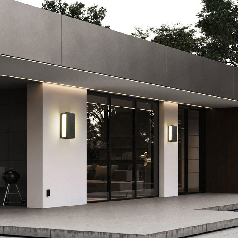 Black Textured Led Wall Mounted Light - Simple Metallic Sconce Lighting For Patio / C