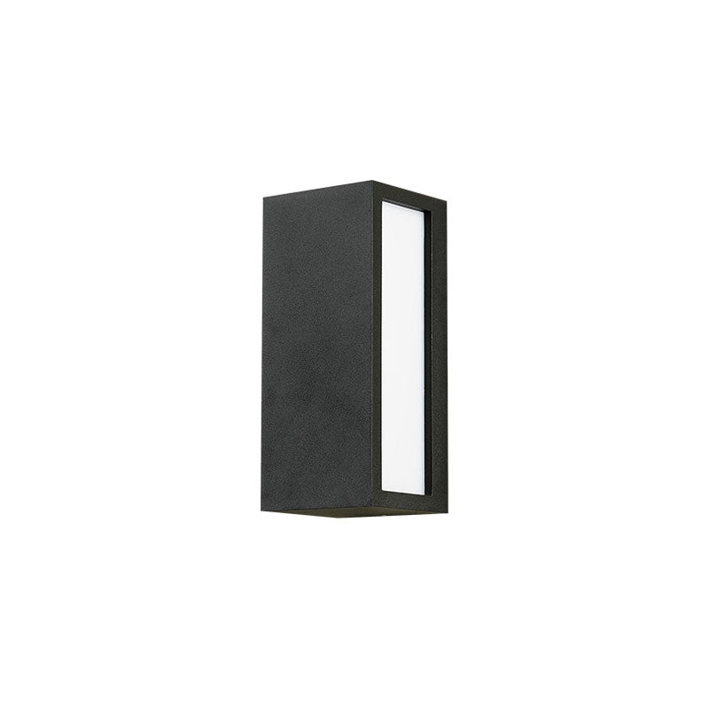 Black Textured Led Wall Mounted Light - Simple Metallic Sconce Lighting For Patio