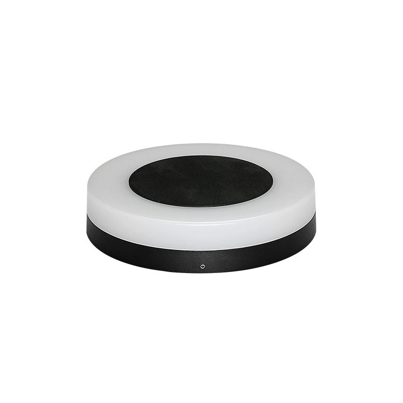 Minimalist Textured Black Led Wall Sconce - Geometric Courtyard Lighting